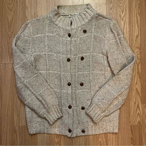 VNTG Marisa‎ Christina Double Breasted Chunky Knit Silk Wool Cardigan Women’s L